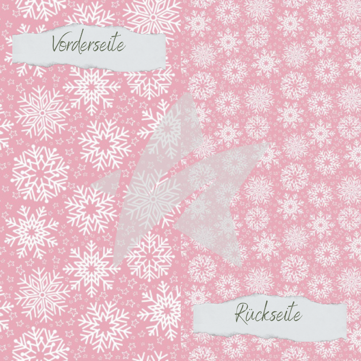 Papier à dessin - Designline - Flocons de neige - Rose - Imprimé recto-verso