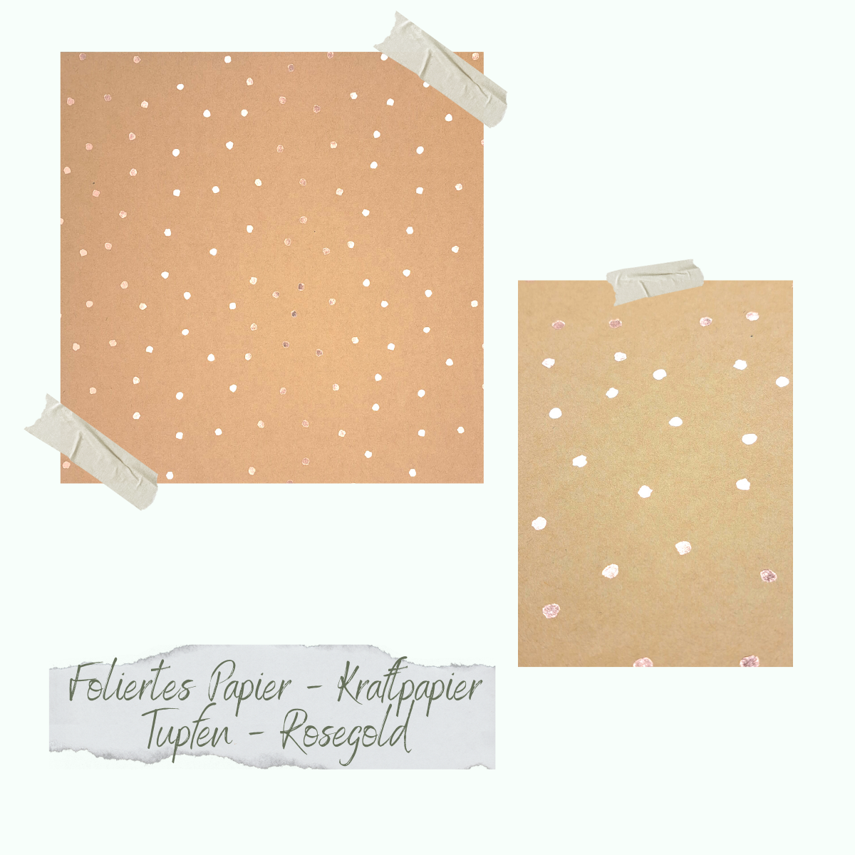 Papier plastifié - Kraftpapier - Tupfen - Rosegold