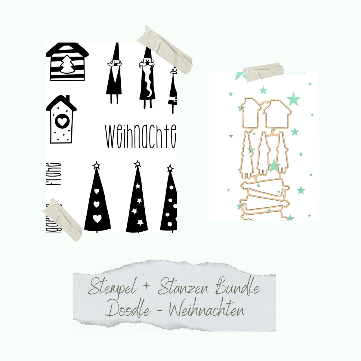 Bundle - Set de tampons & emporte-pièces - Doodle Weihnachten