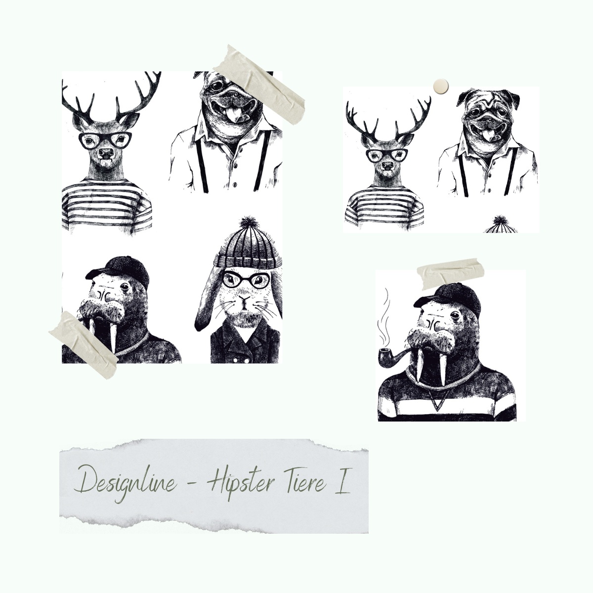 Jeu de timbres - Designline - Hipster Tiere I