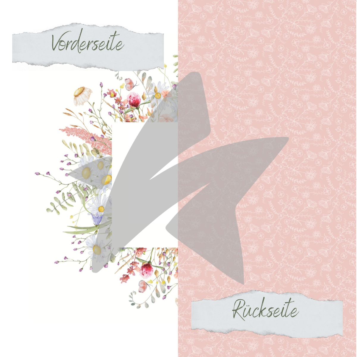 Papier Design - Wilde Blumen - Quadrat - Imprimé recto-verso