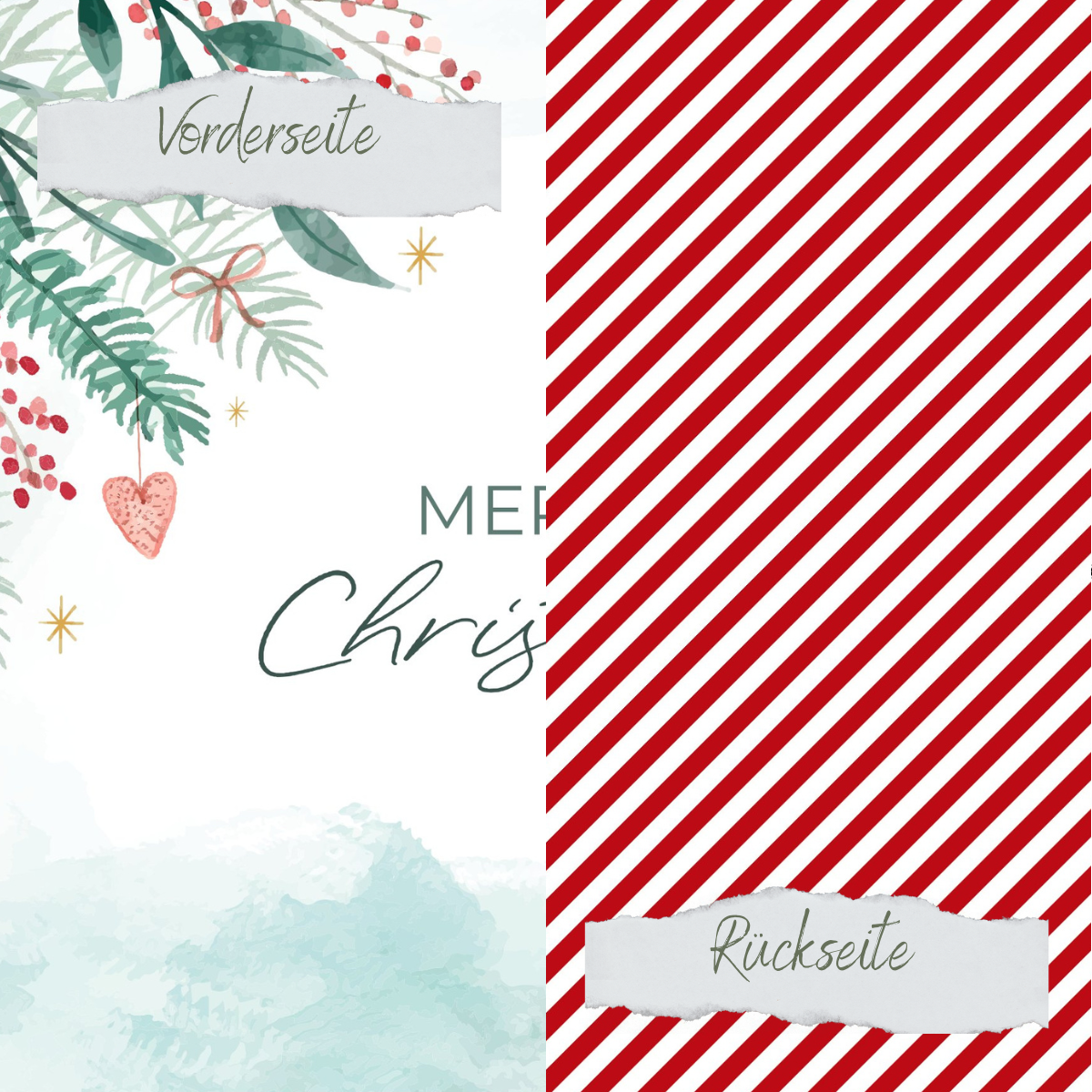 Papier Design - Weihnachtsfreude - Merry Christmas - Imprimé recto-verso