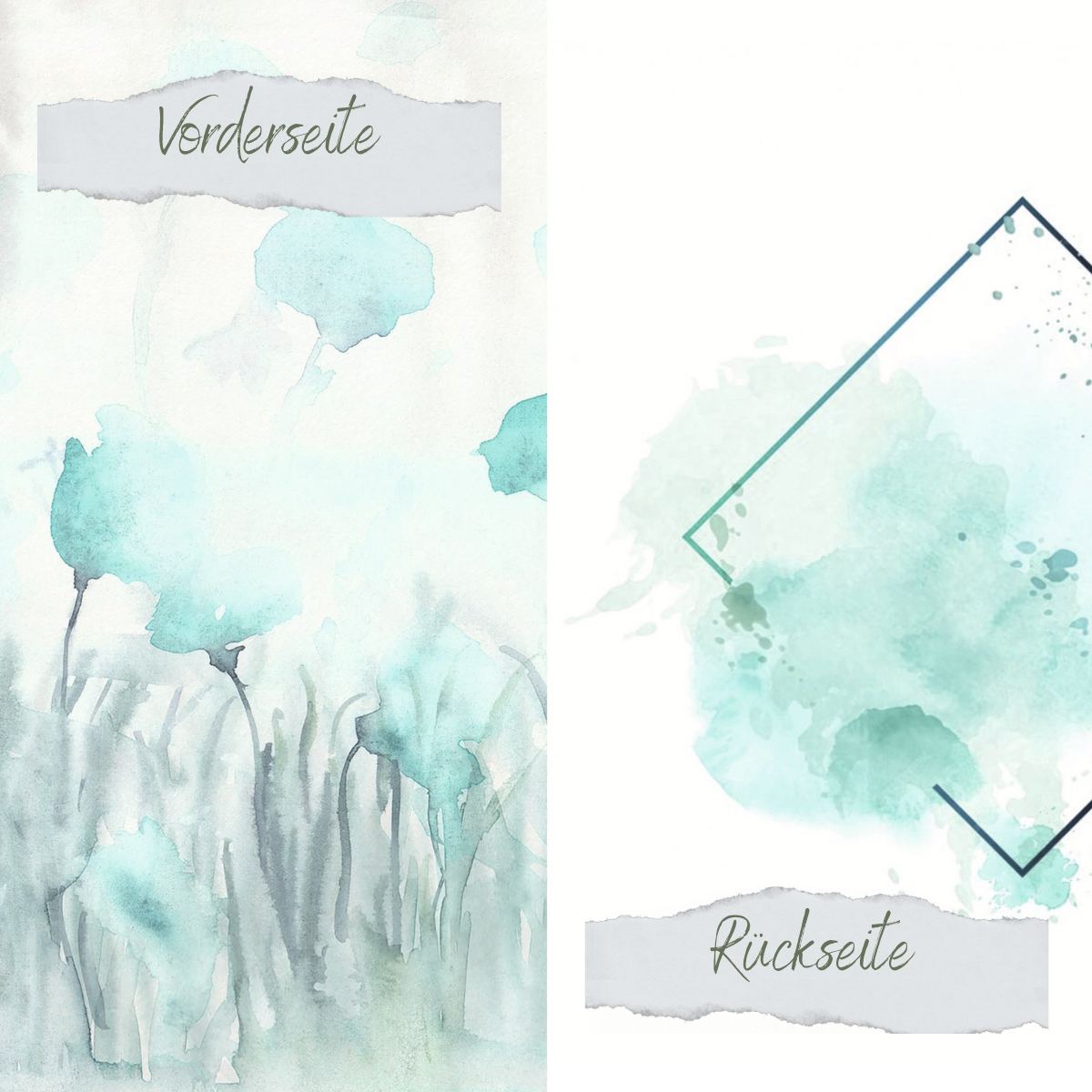 Papier Design - Aquarell Blumen - Imprimé recto-verso