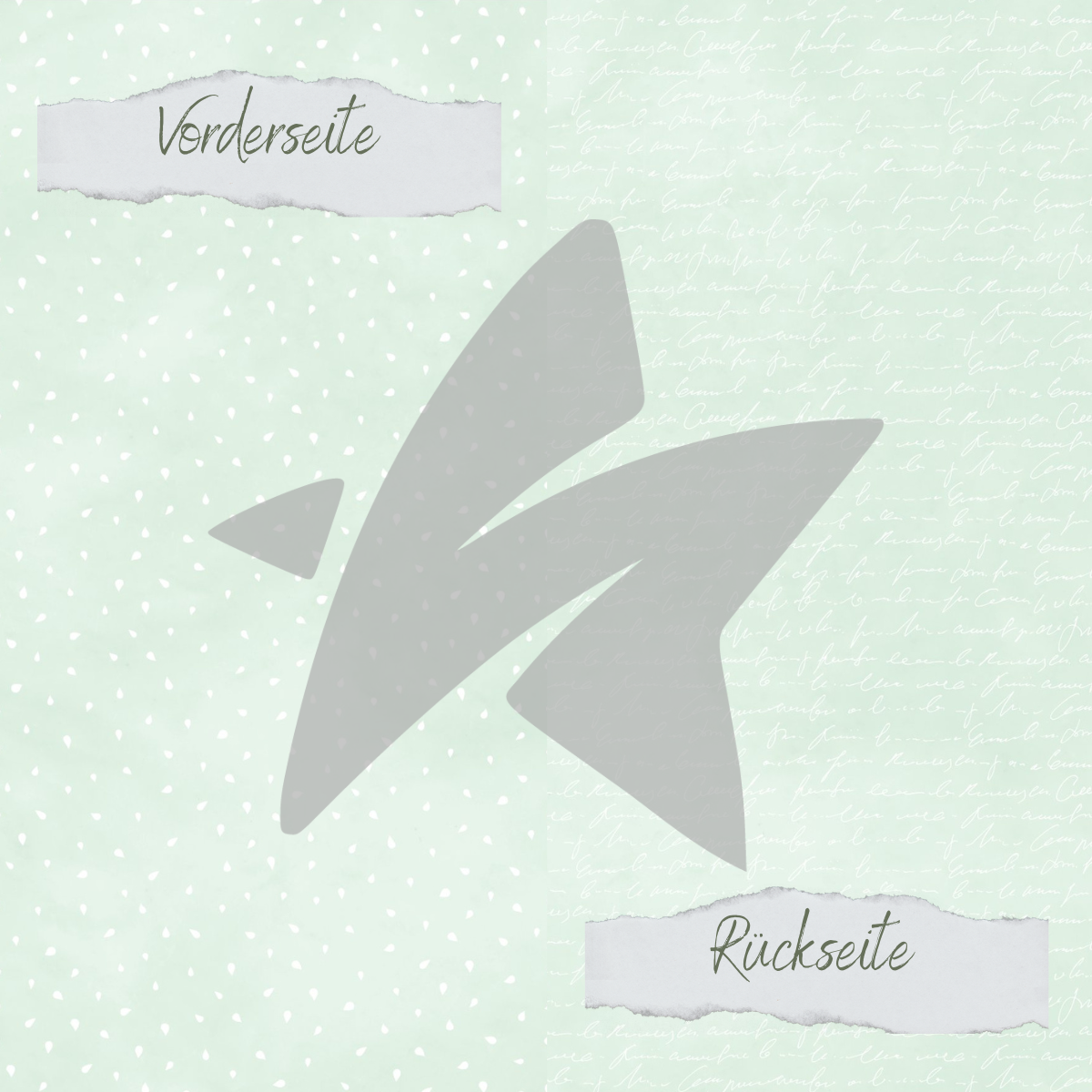 Papier Design - Basic - Babymint - Apfelkernchen + Schrift - Imprimé double face