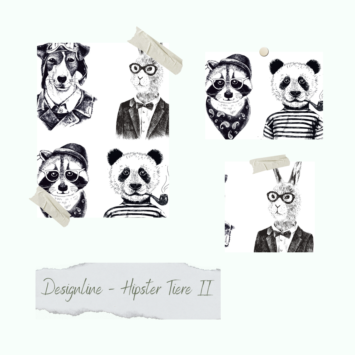 Jeu de timbres - Designline - Hipster Tiere II