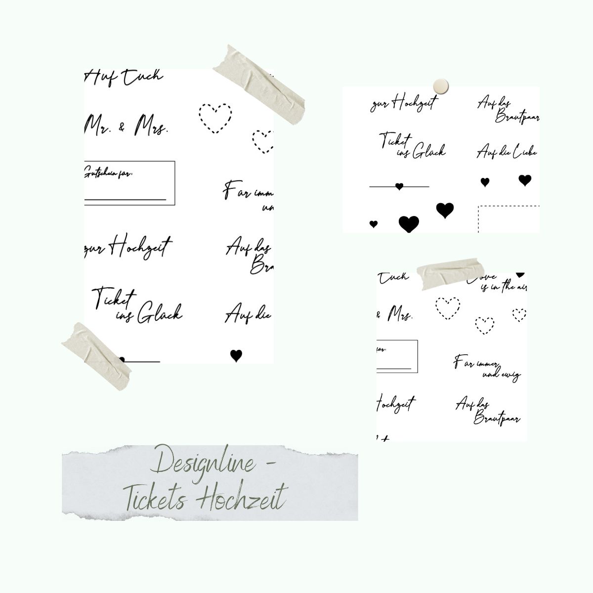 Jeu de timbres - Designline - Tickets Hochzeit