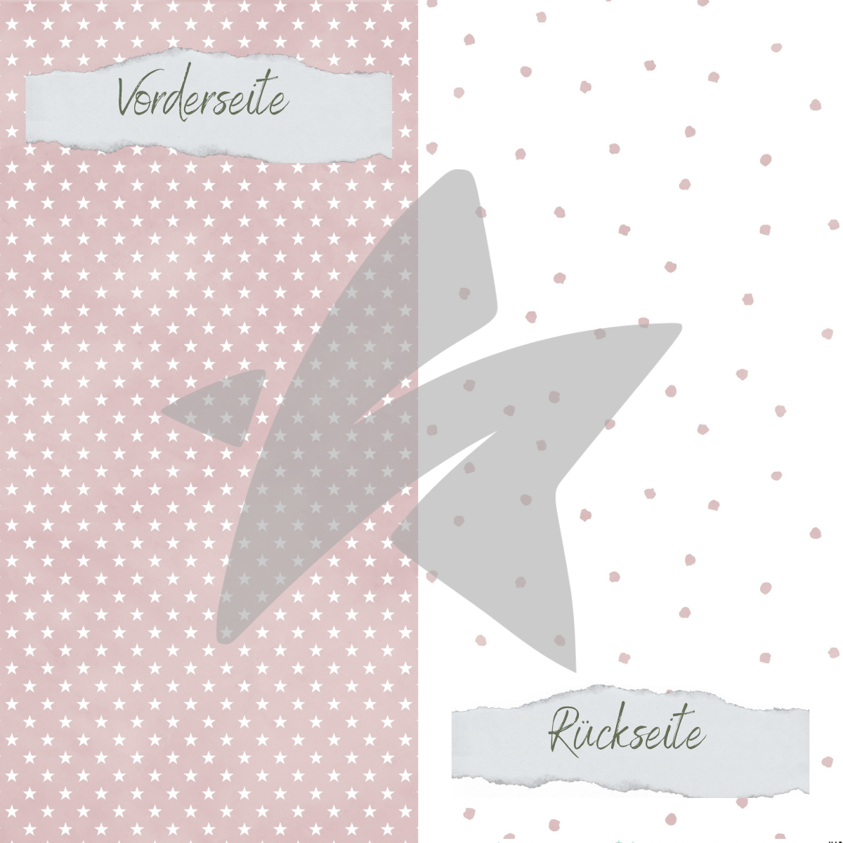 Designpapier - Basic - Blush - Tupfen + Sternchen - Doppelseitig bedruckt