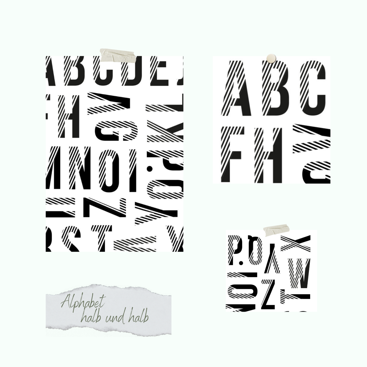 Set de tampons - Alphabet - halb und halb