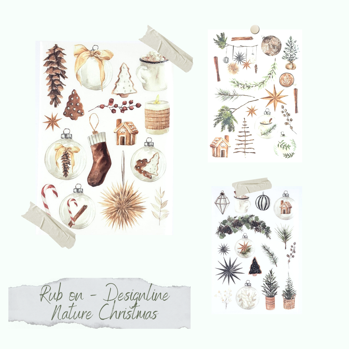 Rub-Ons - Designline - Nature Christmas - A5 - 3 feuilles