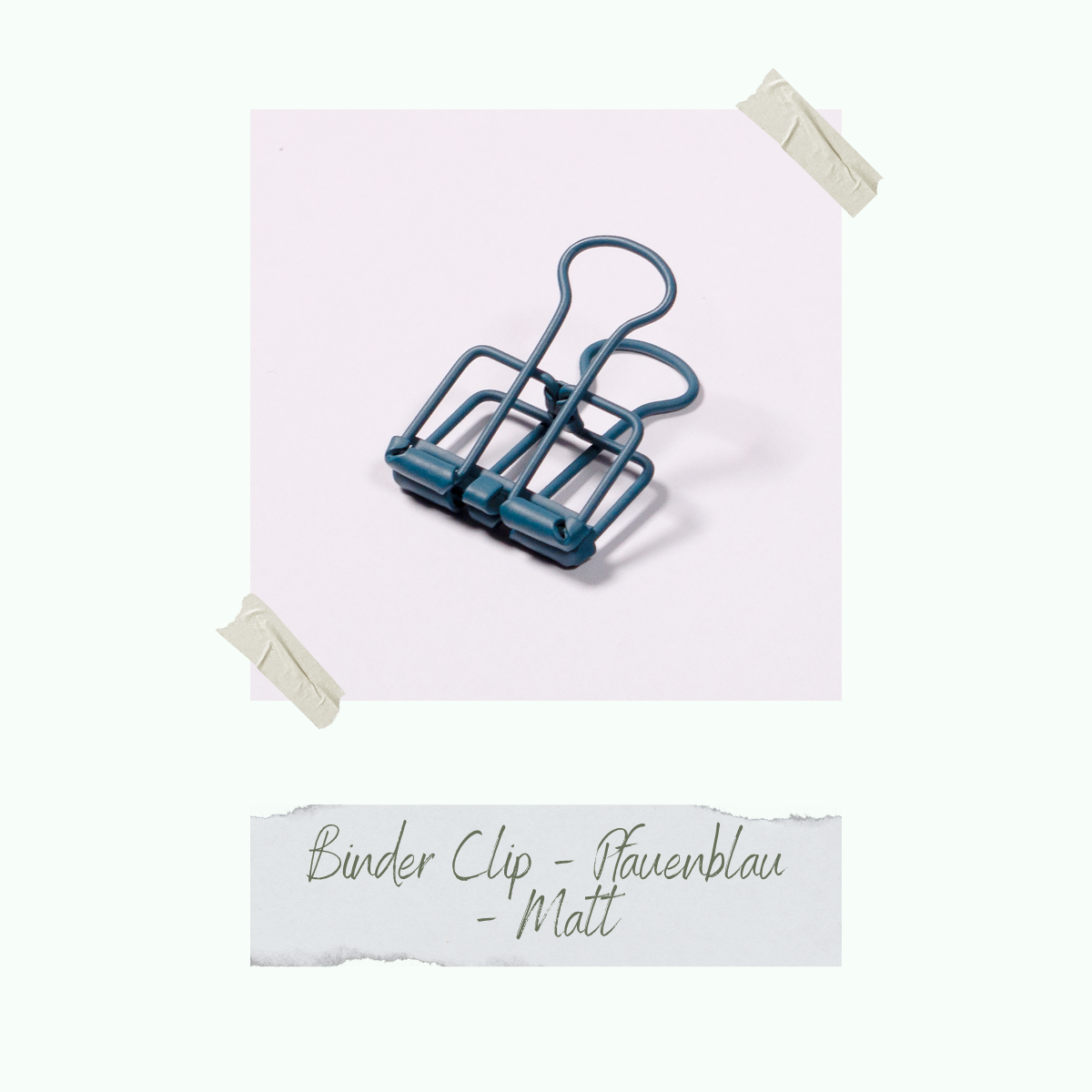 Binder Clip - Pfauenblau - Matt