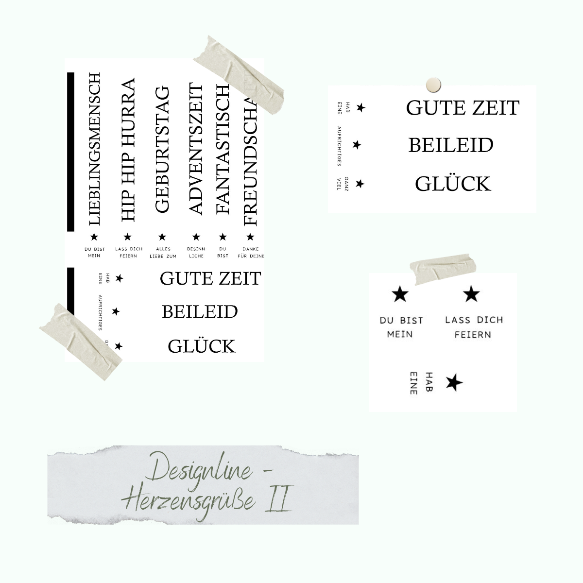 Set de tampons - Designline - Herzensgrüße II