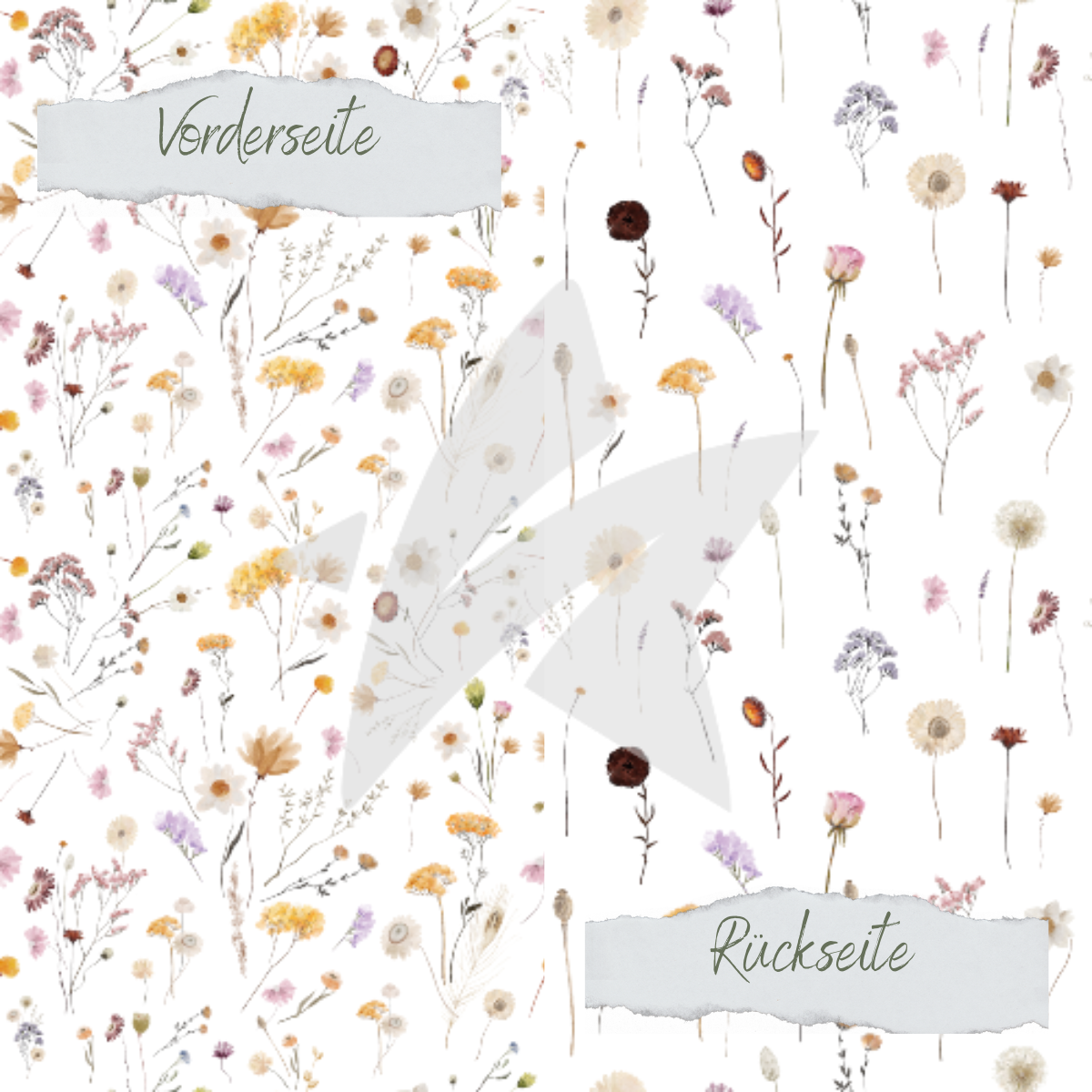 Papier Design - Fleurs séchées d'automne - Imprimé recto-verso