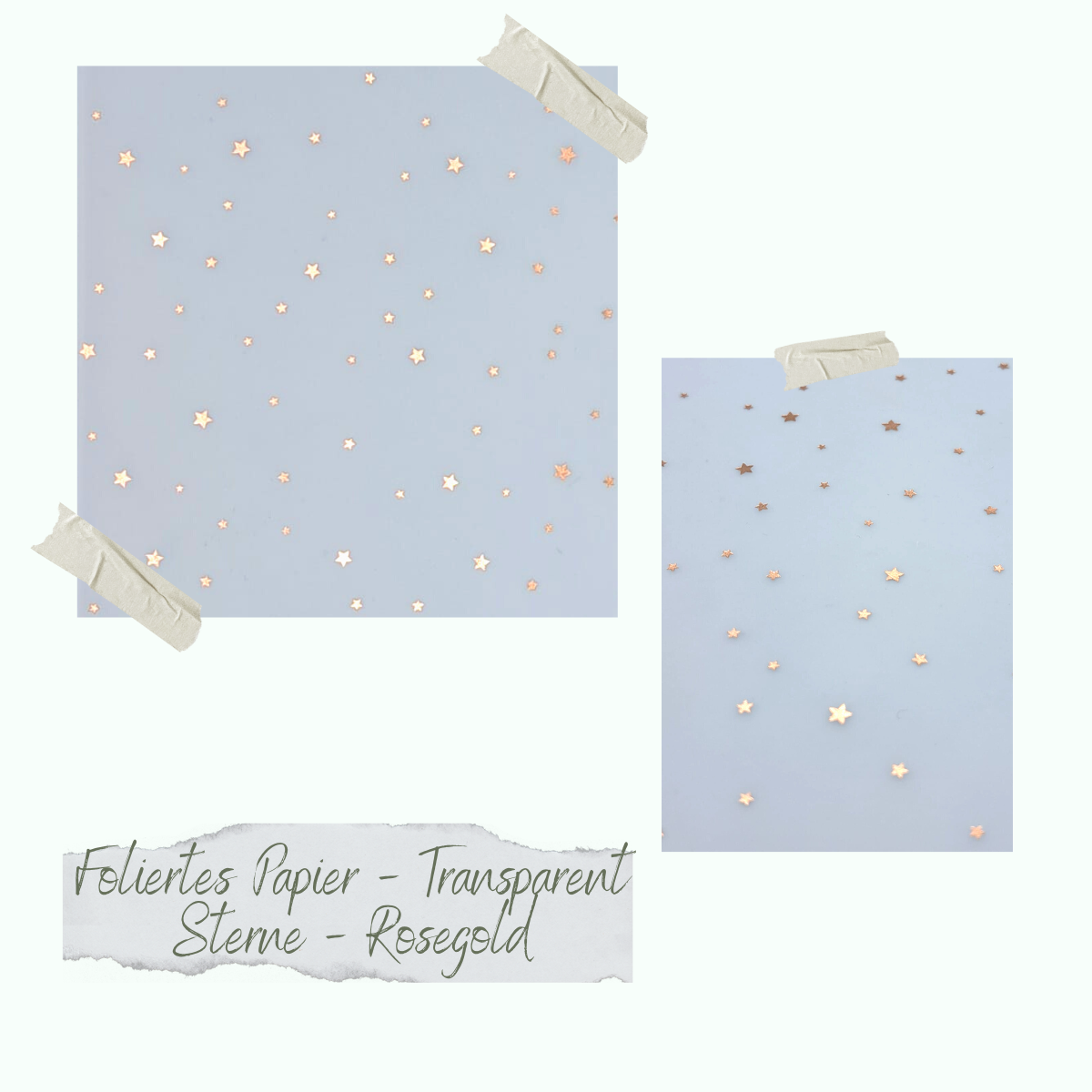 Papier glacé - Transparent - Sterne - Rosegold