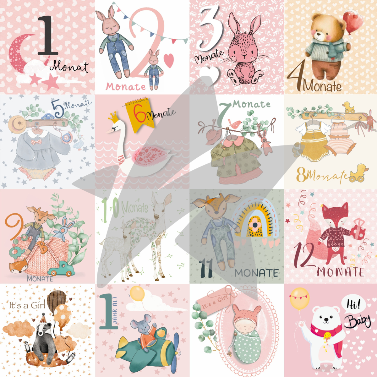 Papier à dessin - Designline - Milestone - Baby Girl