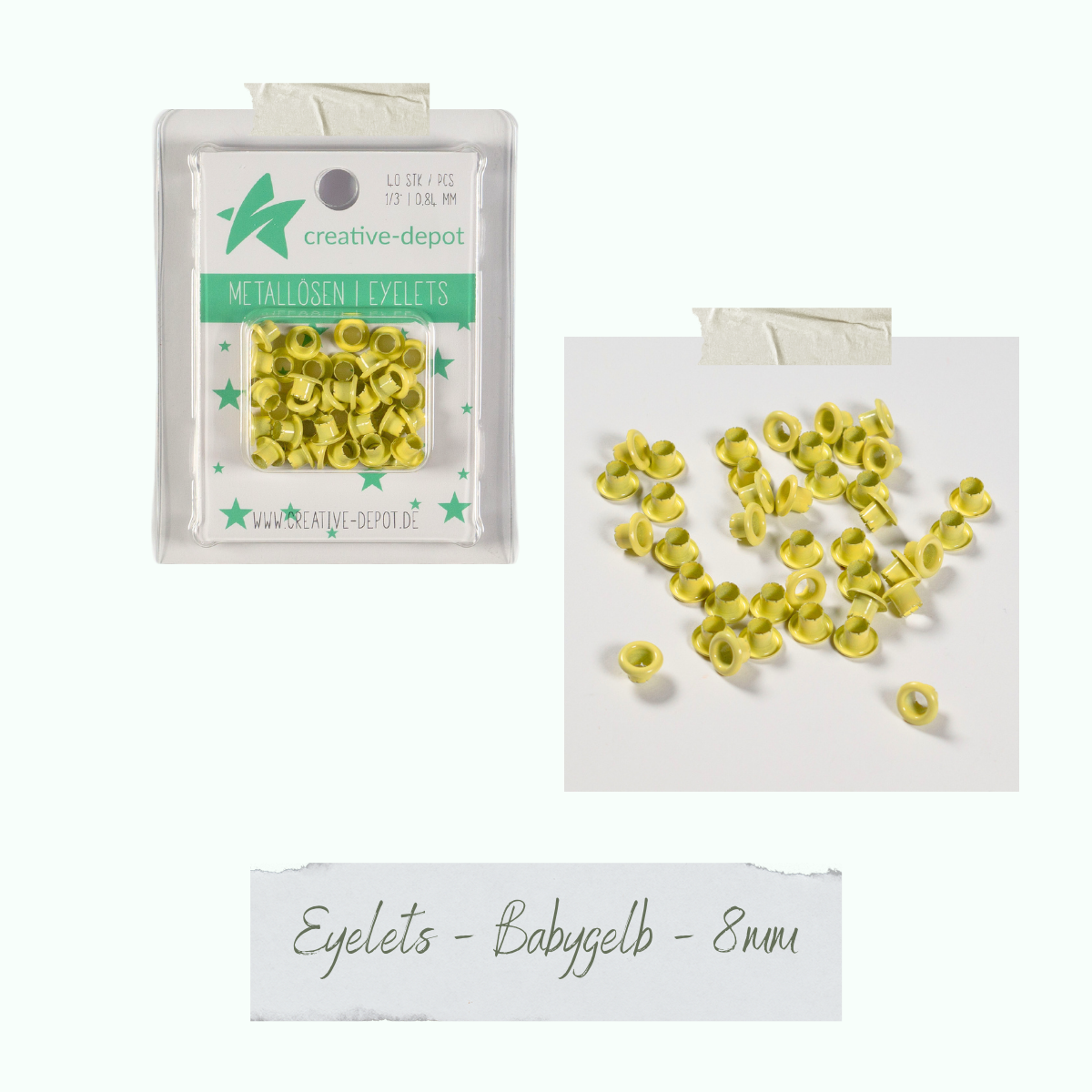 Eyelets - Babygelb - 8 mm