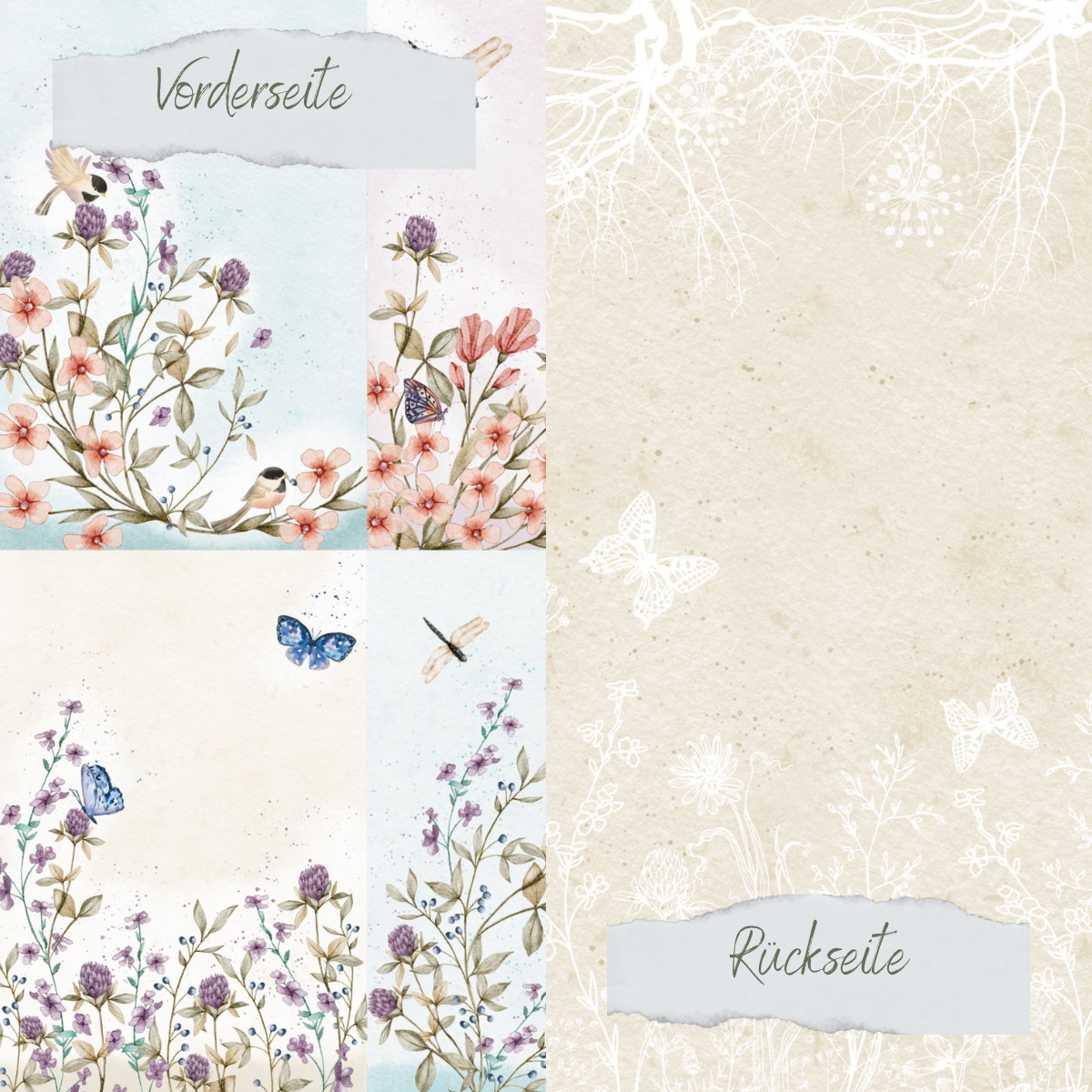 Papier à dessin - Designline - Wildflowers - Imprimé double face