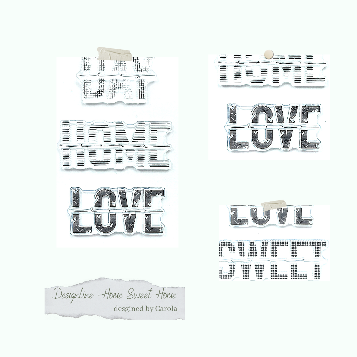 Set de tampons - Designline - Home Sweet Home Worte - groß