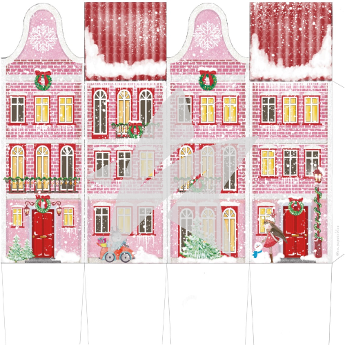 Papier à dessin - Designline - Maison de Noël - Rouge