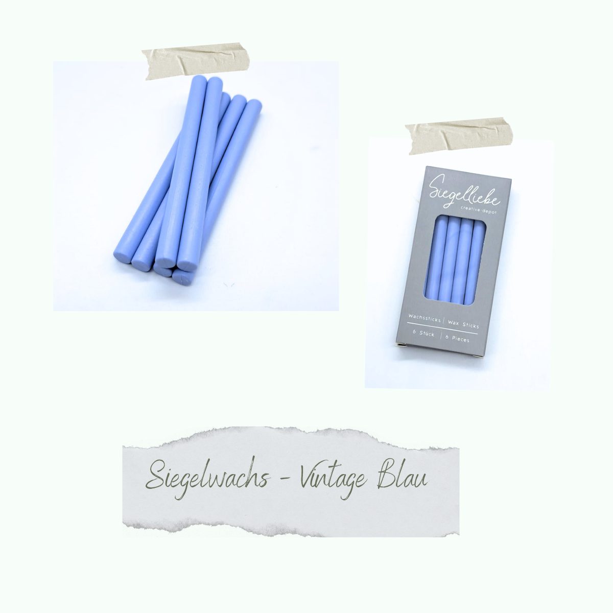 Bâtons de cire - Vintage Blau -  Siegelliebe