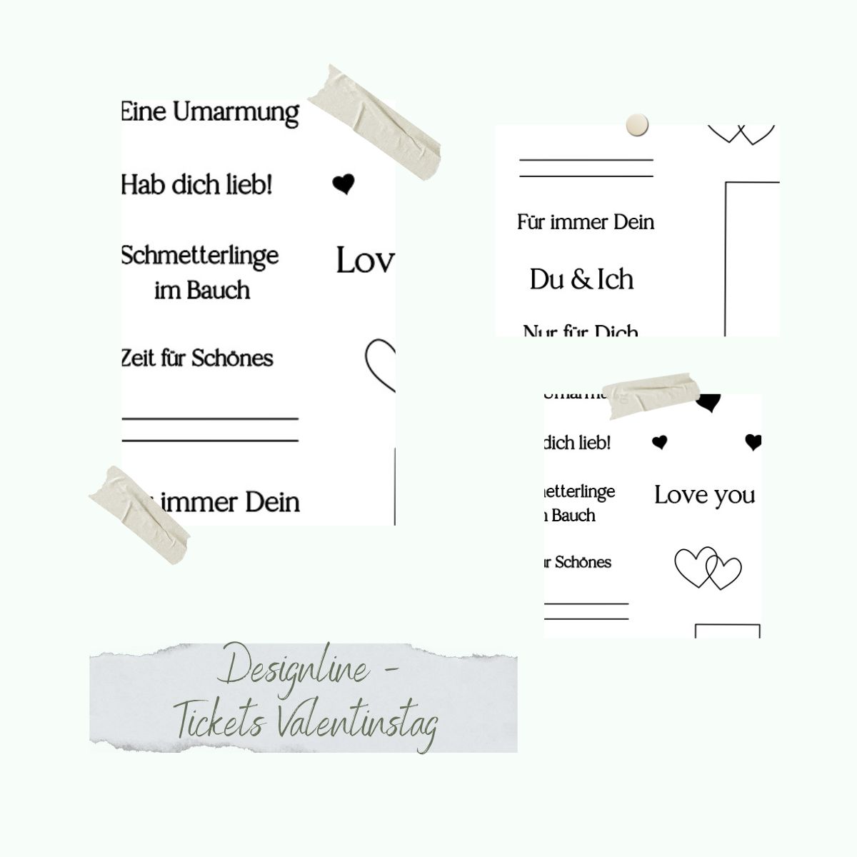 Jeu de timbres - Designline - Tickets Valentinstag