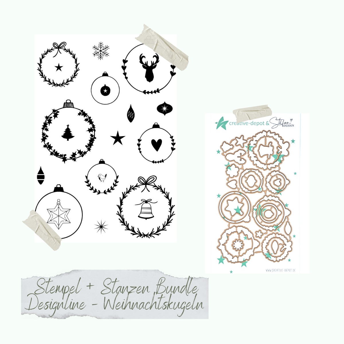 Bundle - Set de tampons et emporte-pièces - Designline - Weihnachtskugeln