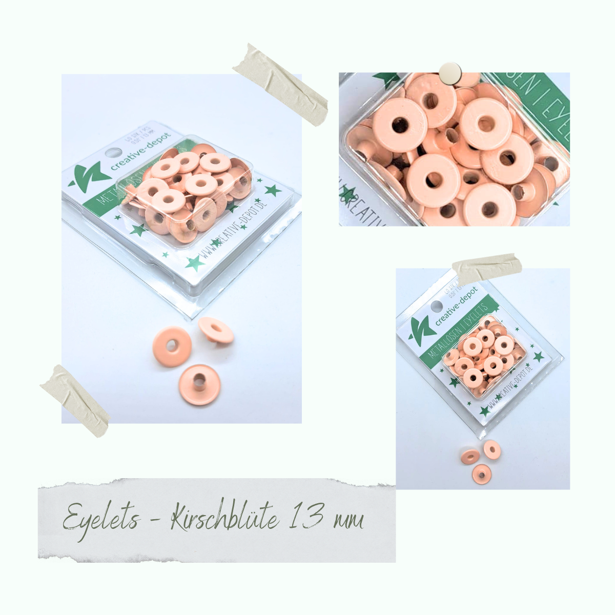 Largeur Eyelets - fleur de cerisier - 13mm