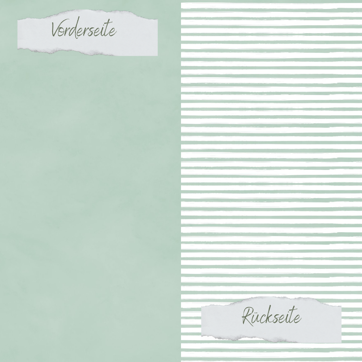 Papier Design - Basic - Vintage Mint - Streifen + Uni - Doppelseitig bedruckt