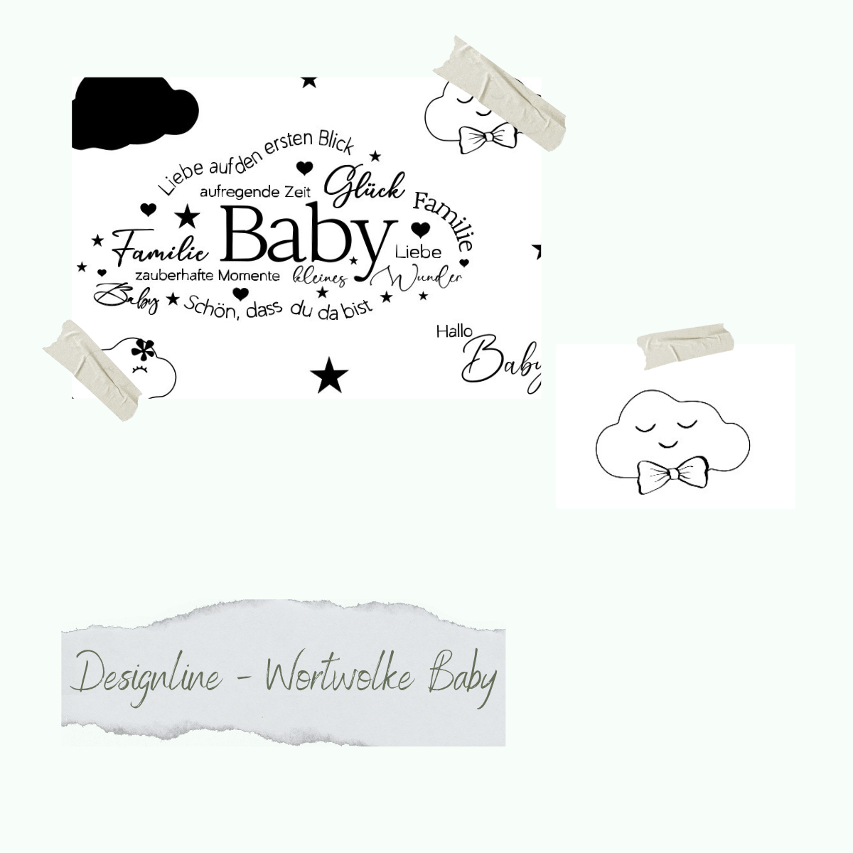 Jeu de timbres - Designline - Word Cloud Baby