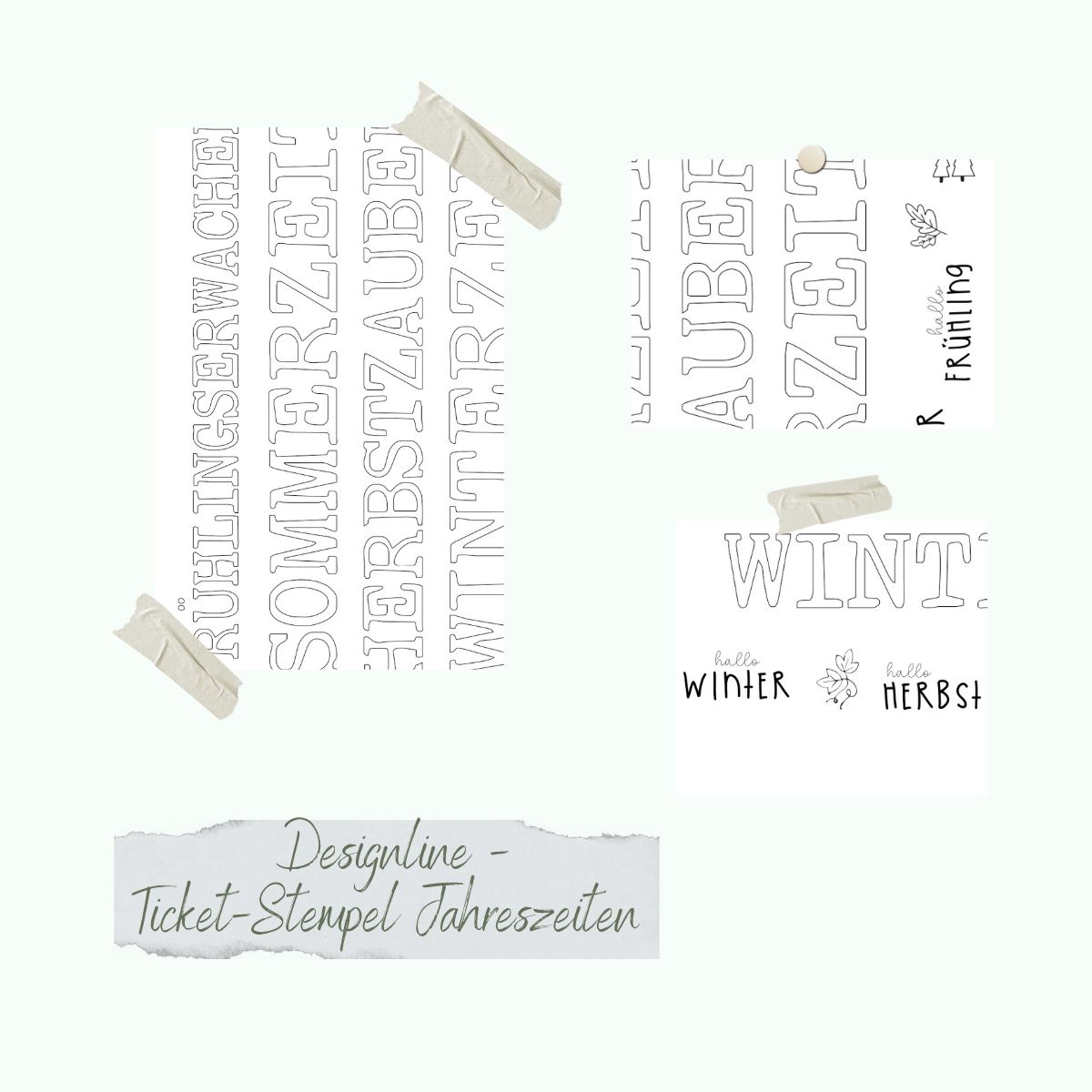 Set de tampons - Designline - Ticket-Stempel - Jahreszeiten