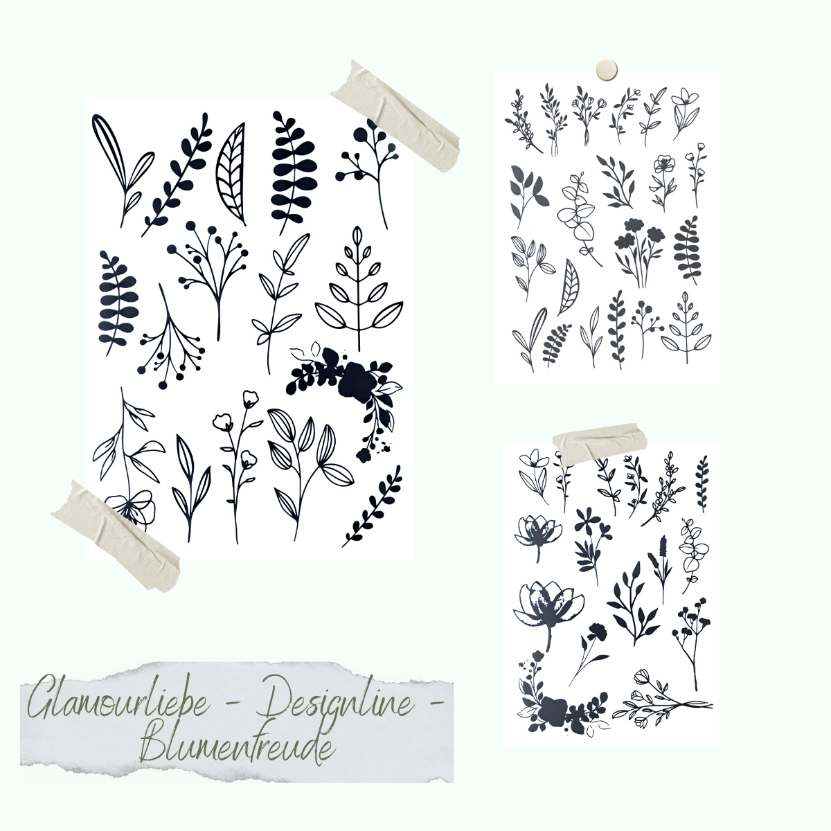 Glamourliebe - Designline - Blumenfreude - A5 - 3 feuilles