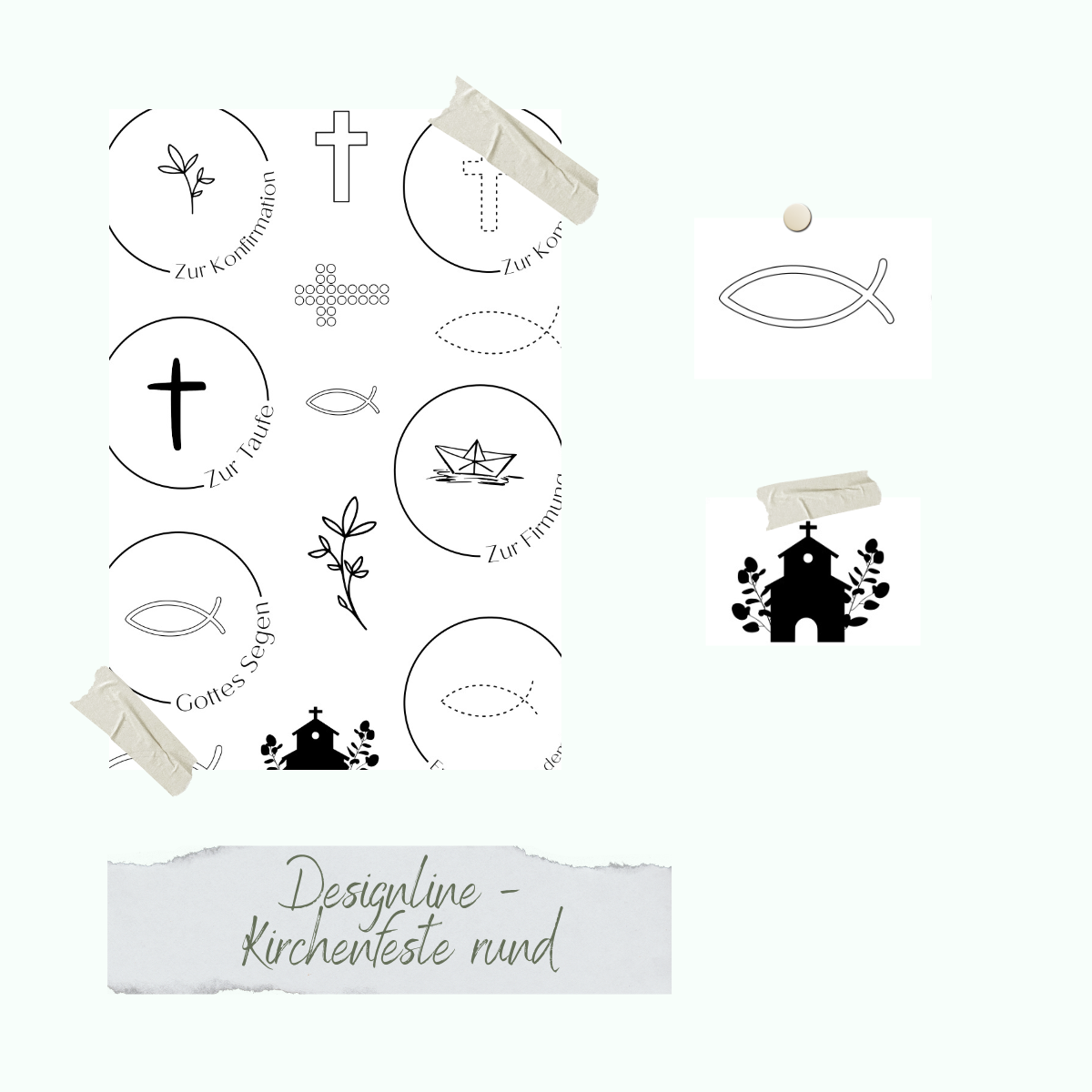 Jeu de timbres - Designline - Church festivals round