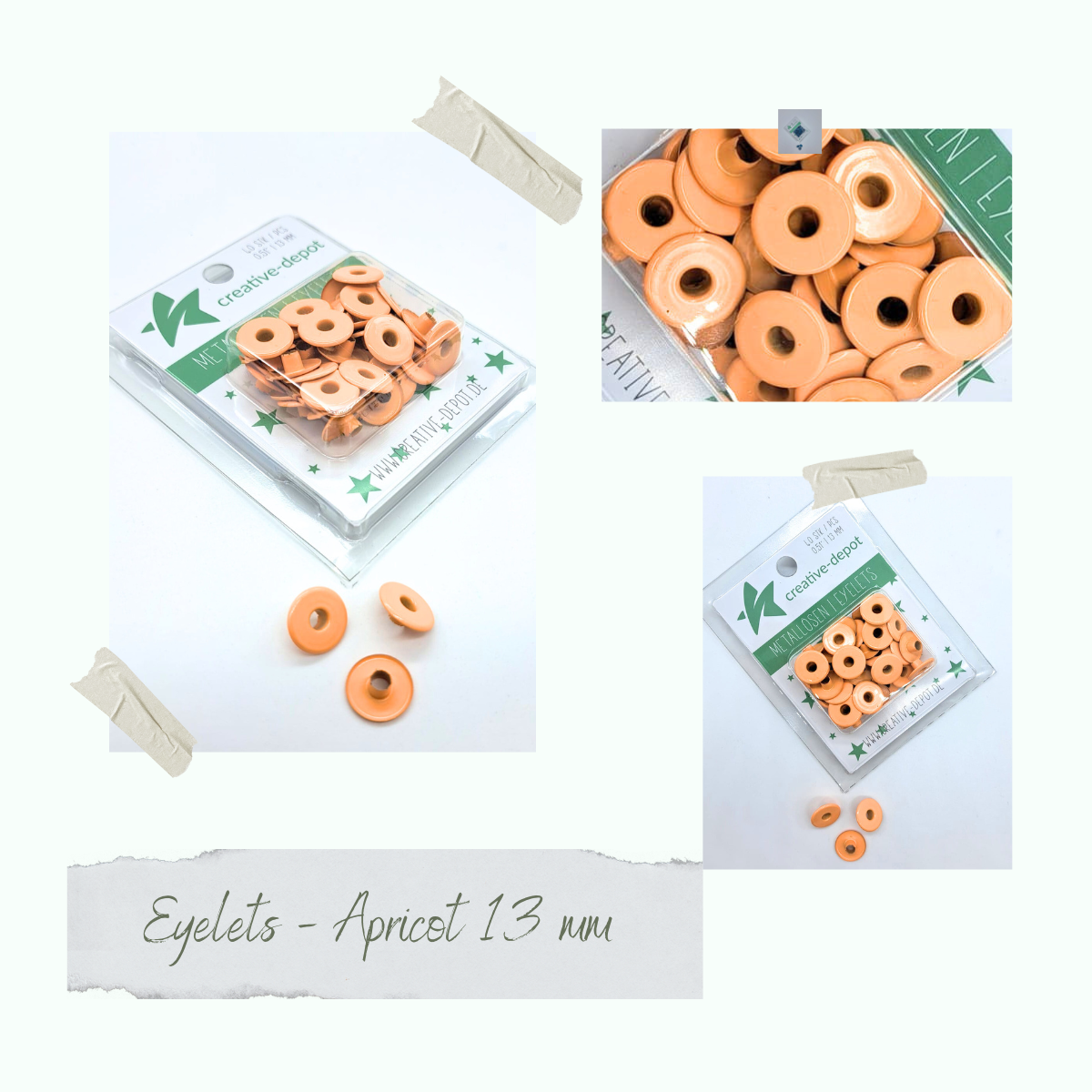 Breite Eyelets - Apricot - 13mm