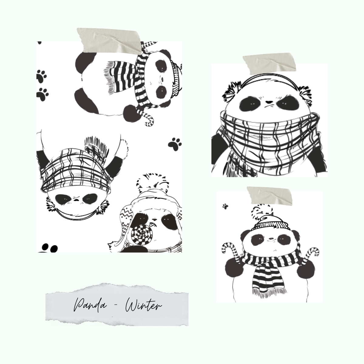 Set de tampons - Panda - Winter